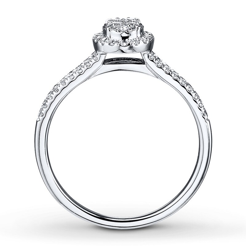 Main Image 2 of Previously Owned Diamond Promise Ring 1/4 ct tw Round-cut 10K White Gold