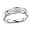 Thumbnail Image 0 of Previously Owned Men's Diamond Wedding Band 1/10 ct tw Round-cut 10K White Gold