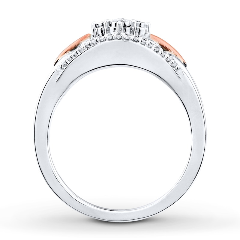 Main Image 2 of Previously Owned Diamond Fashion Ring 1/10 ct tw Sterling Silver & 10K Rose Gold