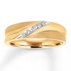 Thumbnail Image 1 of Previously Owned Men's Diamond Wedding Band 1/15 ct tw Round-cut 10K Yellow Gold