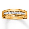 Thumbnail Image 1 of Previously Owned Men's Diamond Wedding Band 1/4 ct tw Round-cut 10K Yellow Gold