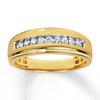 Thumbnail Image 1 of Previously Owned Men's Wedding Band 1/4 ct tw Round-cut Diamonds 10K Yellow Gold