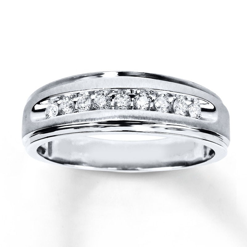 Previously Owned Men's Diamond Ring 1/4 ct tw Round-cut 10K White Gold