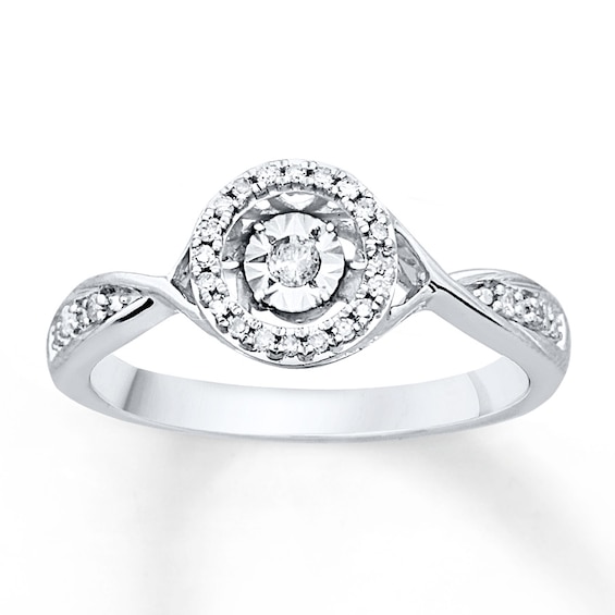 Previously Owned Unstoppable Love 1/10 cttw Round-cut Sterling Silver & 10K White Gold