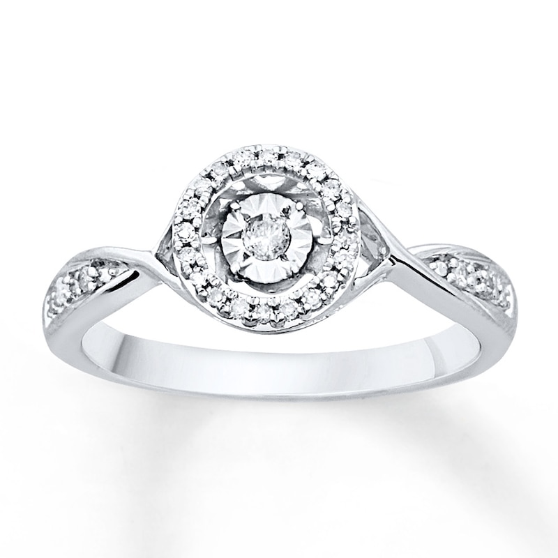 Main Image 1 of Previously Owned Unstoppable Love 1/10 cttw Round-cut Sterling Silver & 10K White Gold