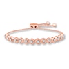 Thumbnail Image 1 of Previously Owned Diamond Bolo Bracelet 1/10 ct tw Round-cut 10K Rose Gold 9.5&quot;