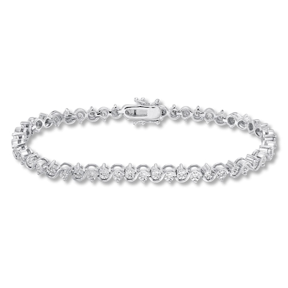 Previously Owned Diamond Bracelet 1/4 ct tw Round-cut Sterling Silver 7.5"