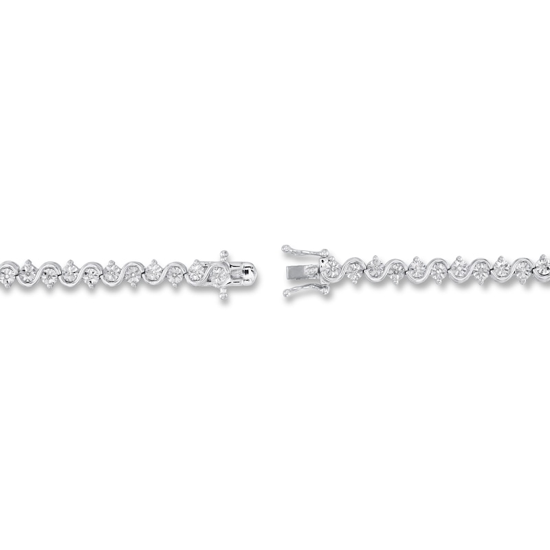 Previously Owned Diamond Bracelet 1/4 ct tw Round-cut Sterling Silver 7.5"