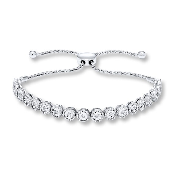 Previously Owned Diamond Bolo Bracelet 1/4 ct tw Round-cut Sterling Silver