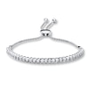 Thumbnail Image 1 of Previously Owned Diamond Bolo Bracelet 1/4 ct tw Round-cut 10K White Gold  9.5&quot;