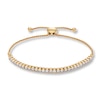 Thumbnail Image 1 of Previously Owned Diamond Bolo Bracelet 1/4 ct tw Round-cut 10K Yellow Gold 9.5"