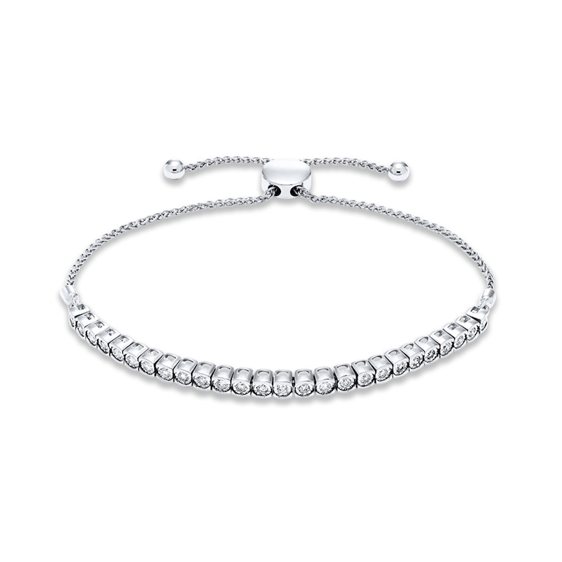 Main Image 1 of Previously Owned Diamond Bolo Bracelet 1/2 ct tw Sterling Silver