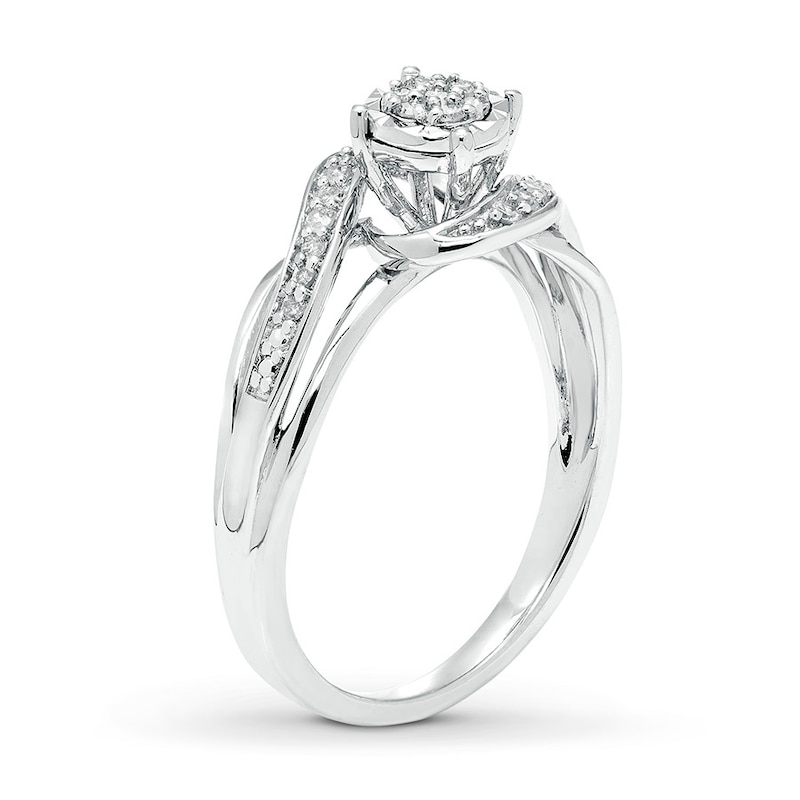 Main Image 2 of Previously Owned Diamond Ring 1/6 ct tw Round-cut Sterling Silver
