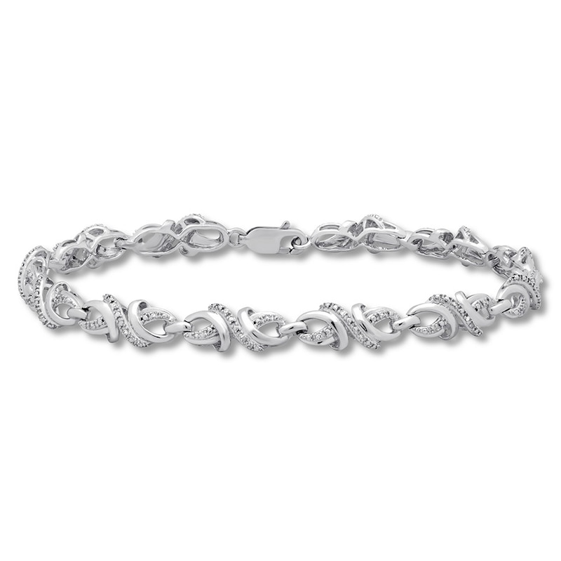 Previously Owned Diamond Bracelet 1/10 ct tw Round-cut Sterling Silver