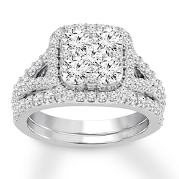 Previously Owned Diamond Bridal Set 2-1/2 ct tw Round-cut 14K White Gold
