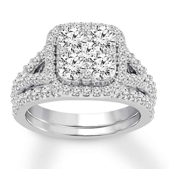 Previously Owned Diamond Bridal Set 2-1/2 ct tw Round-cut 14K White Gold