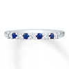 Thumbnail Image 0 of Previously Owned Natural Sapphire Ring 1/6 ct tw Diamonds 10K White Gold