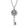 Thumbnail Image 1 of Previously Owned Key Necklace 1/3 ct tw Black & White Diamond 10K Sterling Silver