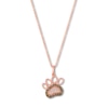 Previously Owned LeVian Paw Print Necklace 1/5 cttw Diamonds 14K Strawberry Gold