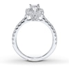 Thumbnail Image 2 of Previously Owned Neil Lane Diamond Engagement Ring 1-3/8 ct tw Emerald & Round-cut 14K White Gold - Size 5
