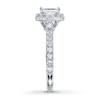 Thumbnail Image 3 of Previously Owned Neil Lane Diamond Engagement Ring 1-3/8 ct tw Emerald & Round-cut 14K White Gold - Size 5