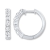 Thumbnail Image 0 of Previously Owned THE LEO Diamond Hoop Earrings 7/8 ct tw Diamonds 14K White Gold
