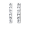 Thumbnail Image 1 of Previously Owned THE LEO Diamond Hoop Earrings 7/8 ct tw Diamonds 14K White Gold