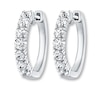 Thumbnail Image 2 of Previously Owned THE LEO Diamond Hoop Earrings 7/8 ct tw Diamonds 14K White Gold