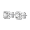 Thumbnail Image 3 of Previously Owned THE LEO Diamond Stud Earrings 1 ct tw Princess & Round-cut 14K White Gold (I/I1)