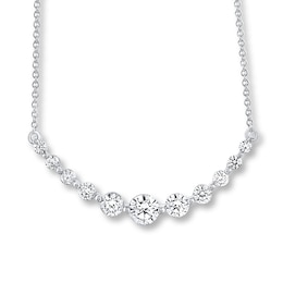 Previously Owned THE LEO Diamond Necklace 1 ct tw Round-cut 14K White Gold 19"
