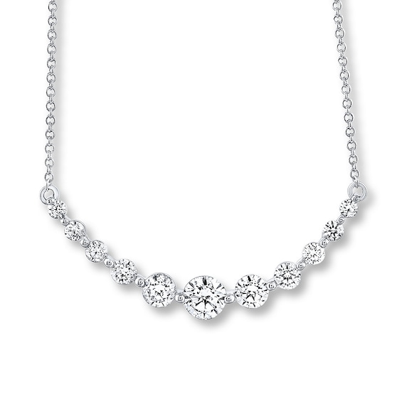 Previously Owned THE LEO Diamond Necklace 1 ct tw Round-cut 14K White Gold 19"