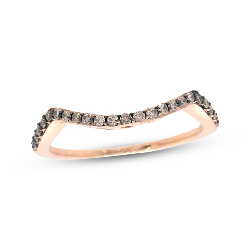 Previously Owned Le Vian Diamond Contour Wedding Band 1/5 ct tw Round-cut 14K Strawberry Gold
