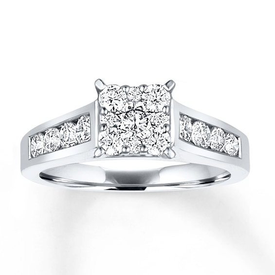 Previously Owned Diamond Engagement Ring 1 ct tw Round-cut 14K White Gold Size 8.5