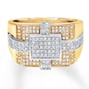 Previously Owned Men's Ring 5/8 ct tw Round-cut Diamonds 10K Two-Tone Gold