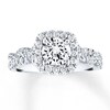 Thumbnail Image 1 of Previously Owned Diamond Engagement Ring 1-3/8 ct tw Round-cut 14K White Gold - Size 3.75