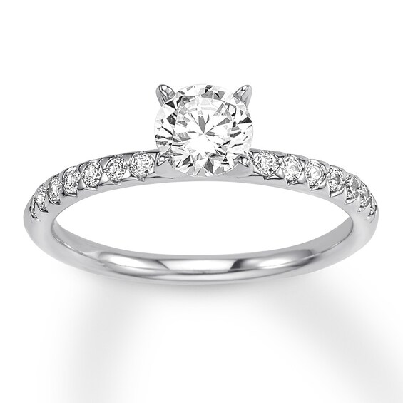 Previously Owned Diamond Engagement Ring 3/4 ct tw Round-cut 14K White Gold Size 9
