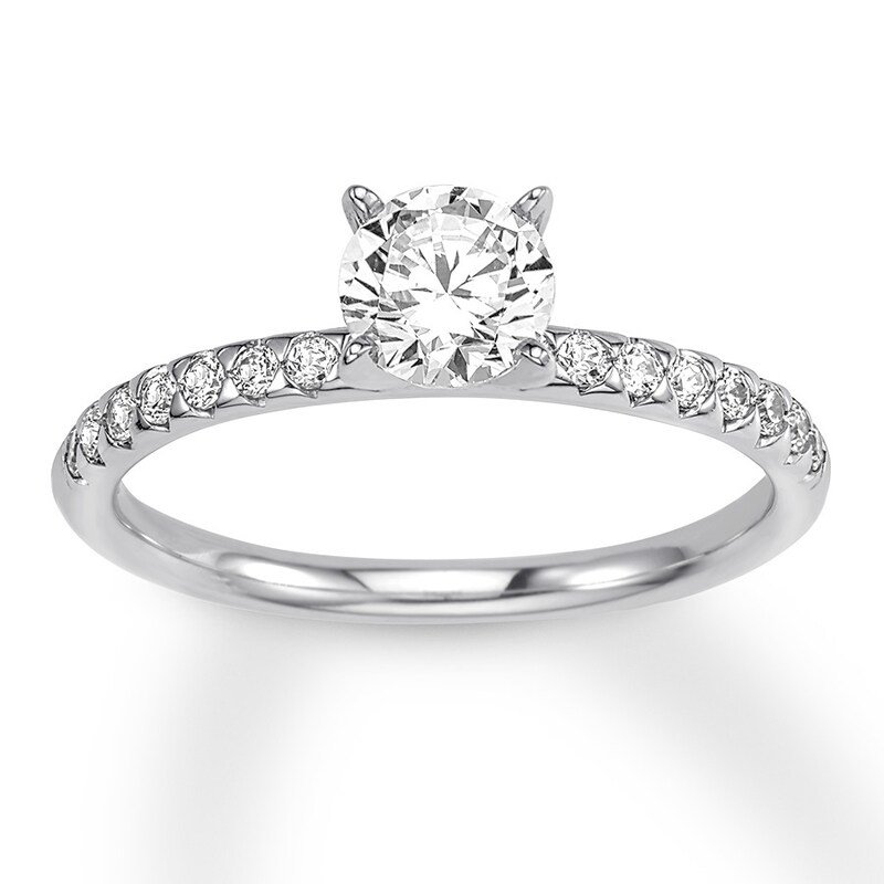 Previously Owned Diamond Engagement Ring 3/4 ct tw Round-cut 14K White Gold - Size 9