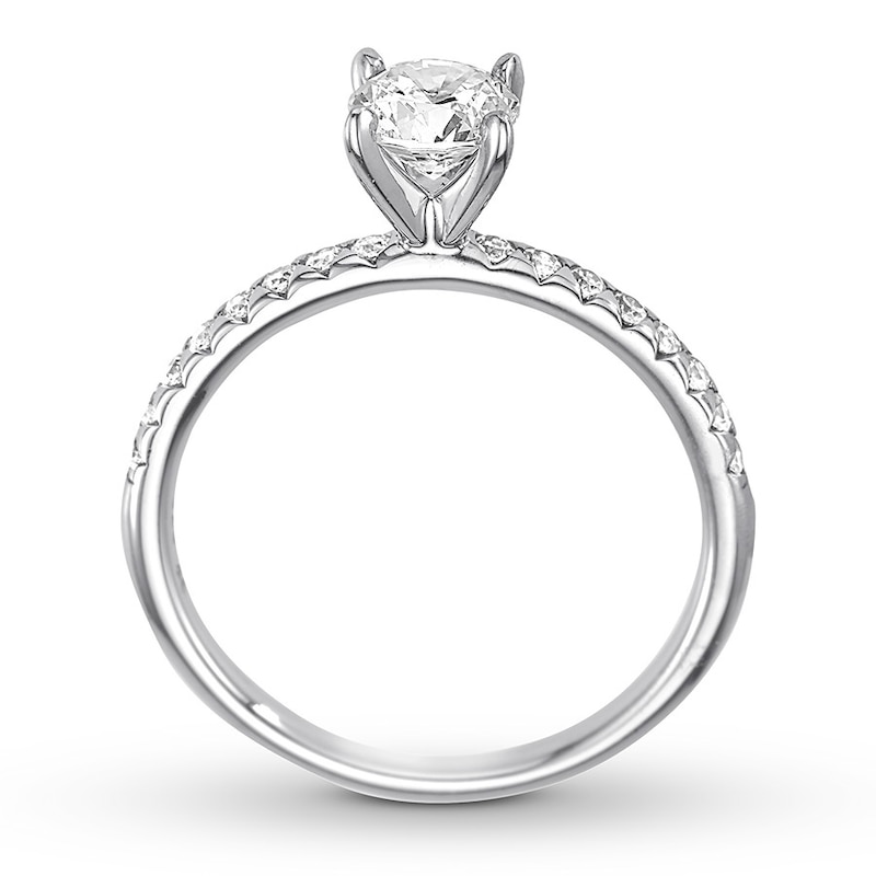 Previously Owned Diamond Engagement Ring 3/4 ct tw Round-cut 14K White Gold - Size 9