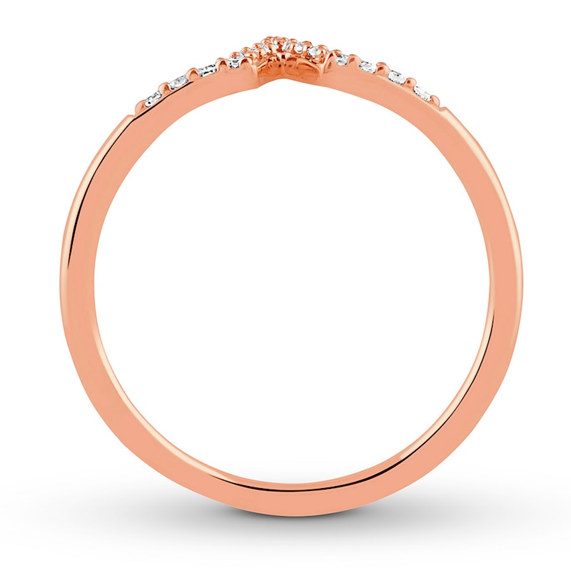 Main Image 2 of Previously Owned Diamond Midi Ring 1/15 ct tw Round-cut 10K Rose Gold - Size 3.25