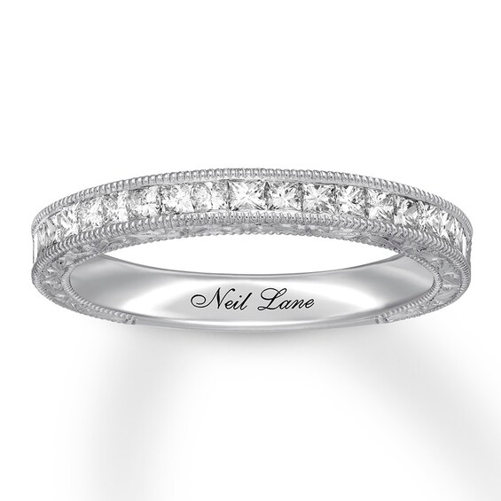 Previously Owned Neil Lane Wedding Band 5/8 ct tw Princess-cut Diamonds 14K White Gold Size 4.5