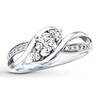 Thumbnail Image 1 of Previously Owned Three-Stone Engagement Ring 3/8 ct tw Round-cut Diamonds 14K White Gold - Size 12.75