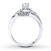 Thumbnail Image 1 of Previously Owned Three-Stone Engagement Ring 3/8 ct tw Round-cut Diamonds 14K White Gold - Size 12.75