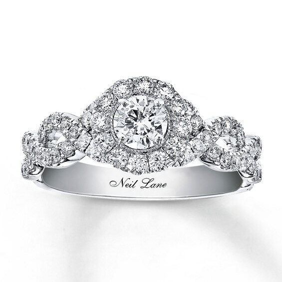 Previously Owned Neil Lane Engagement Ring 1 ct tw Round-cut Diamonds 14K White Gold Size 9.75