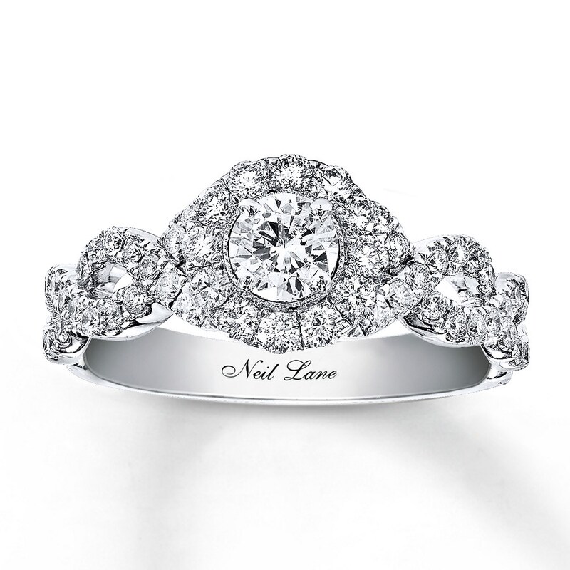 Main Image 1 of Previously Owned Neil Lane Engagement Ring 1 ct tw Round-cut Diamonds 14K White Gold Size 9.75