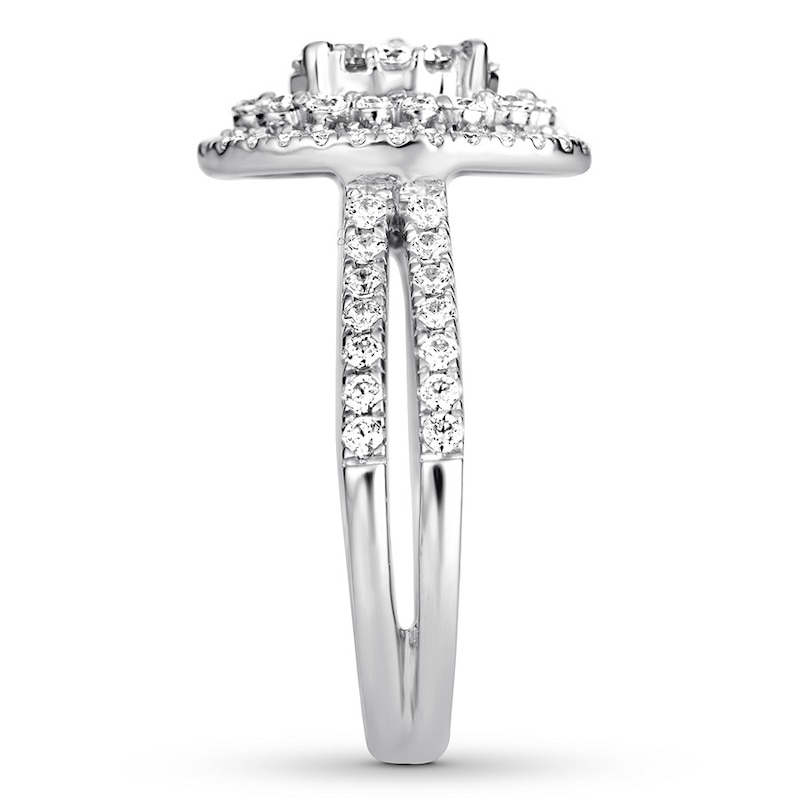 Main Image 3 of Previously Owned Diamond Engagement Ring 1-1/4 ct tw Round-cut 14K White Gold Size 3.75