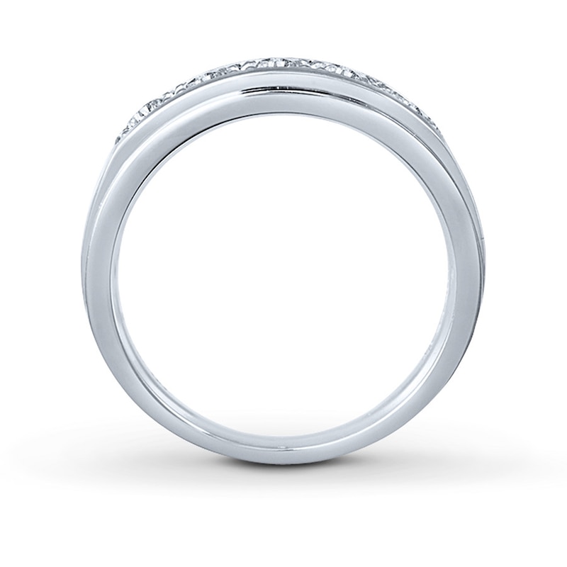 Main Image 2 of Previously Owned THE LEO Diamond Men's Band 1 ct tw Round-cut 14K White Gold - Size 9