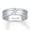 Thumbnail Image 1 of Previously Owned THE LEO Men's Wedding Band 1/6 ct tw Round-cut Diamonds 14K White Gold - Size 14