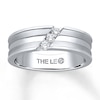 Thumbnail Image 0 of Previously Owned THE LEO Men's Wedding Band 1/6 ct tw Round-cut Diamonds 14K White Gold - Size 14