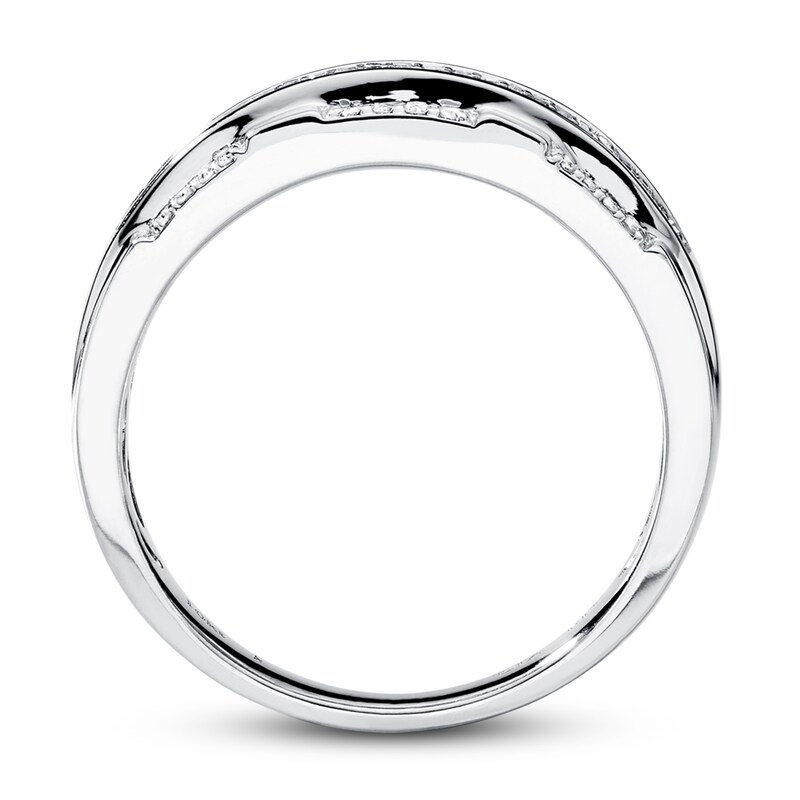 Main Image 2 of Previously Owned Men's Band 1/2 ct tw Round-cut Diamonds 10K White Gold Size 6