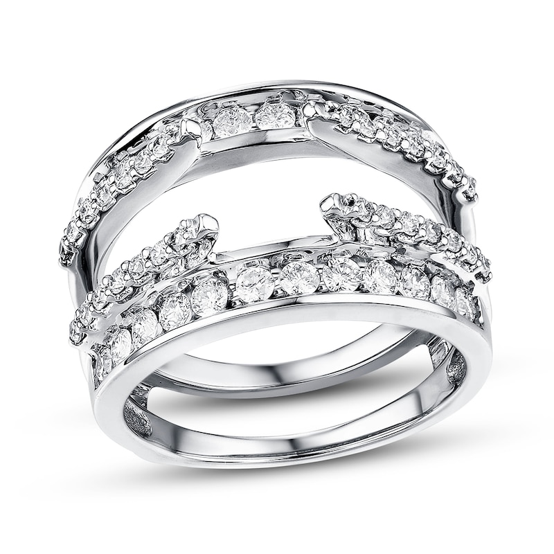 Main Image 1 of Previously Owned Diamond Enhancer Ring 1 ct tw Round-cut 14K White Gold - Size 9.5